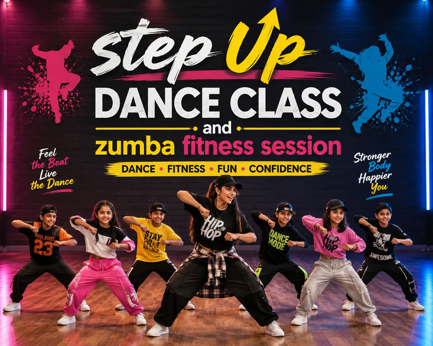 Energetic Zumba fitness class poster